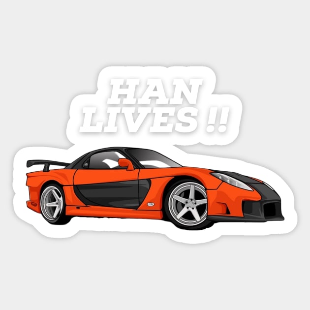 Han lives Sticker by MOTOSHIFT